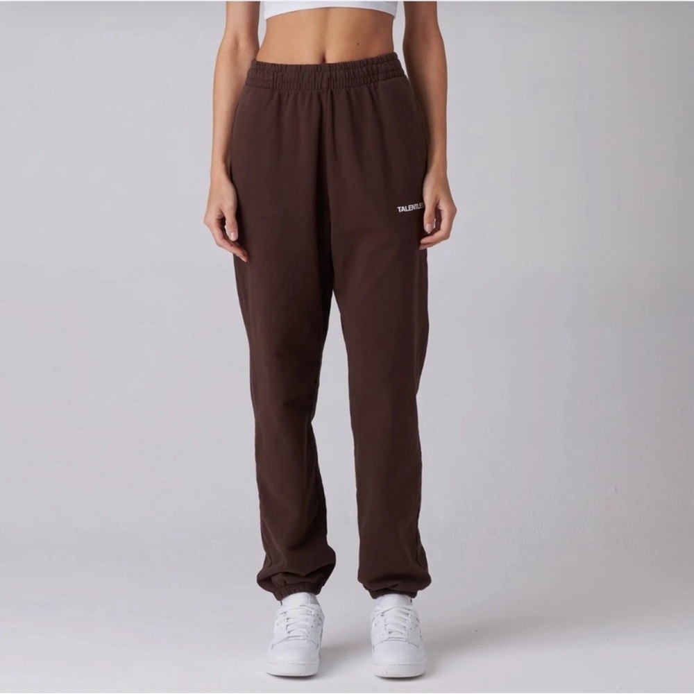 TALENTLESS  women’s Fleece lightweight Joggers size M Truffle Brown
